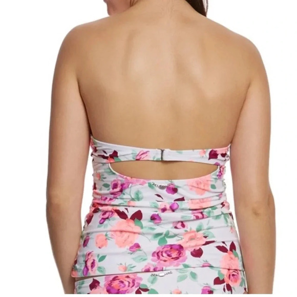 Betsey Johnson Rose Floral Bustier Peplum Swim Tankini Top & Bottom Size M NWT - Picture 4 of 15